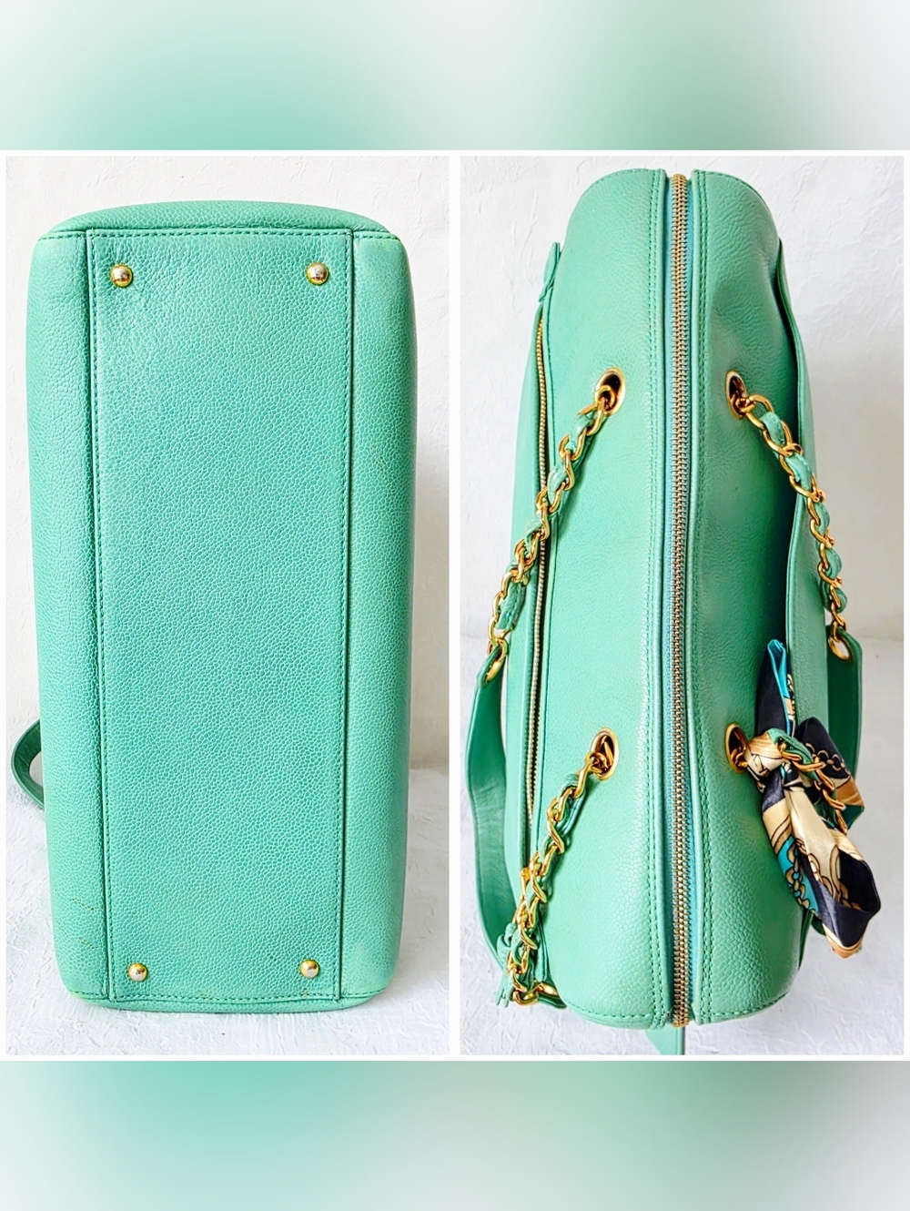 Auth Chanel CC Coco Mark Caviar Large Leather Shoulder Bag - Picture 10 of 12